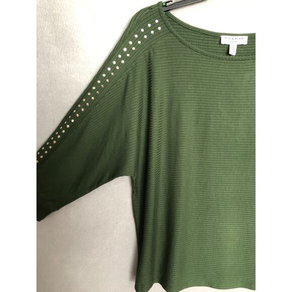 Rio & Rian Dolman 3/4 Sleeve Top Women's XL Boat Neck Dark Forest NEW - Picture 4 of 8